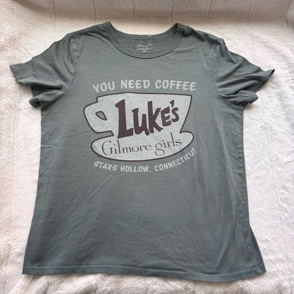 Warner Bros. Tops - Gilmore Girls Luke's Diner "You Need Coffee" Graphic T-Shirt Grey Size M